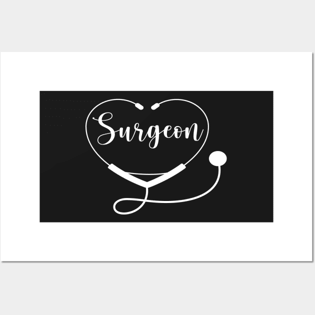 Surgeon Doctor Nurse with Love Heart Wall Art by Islanr